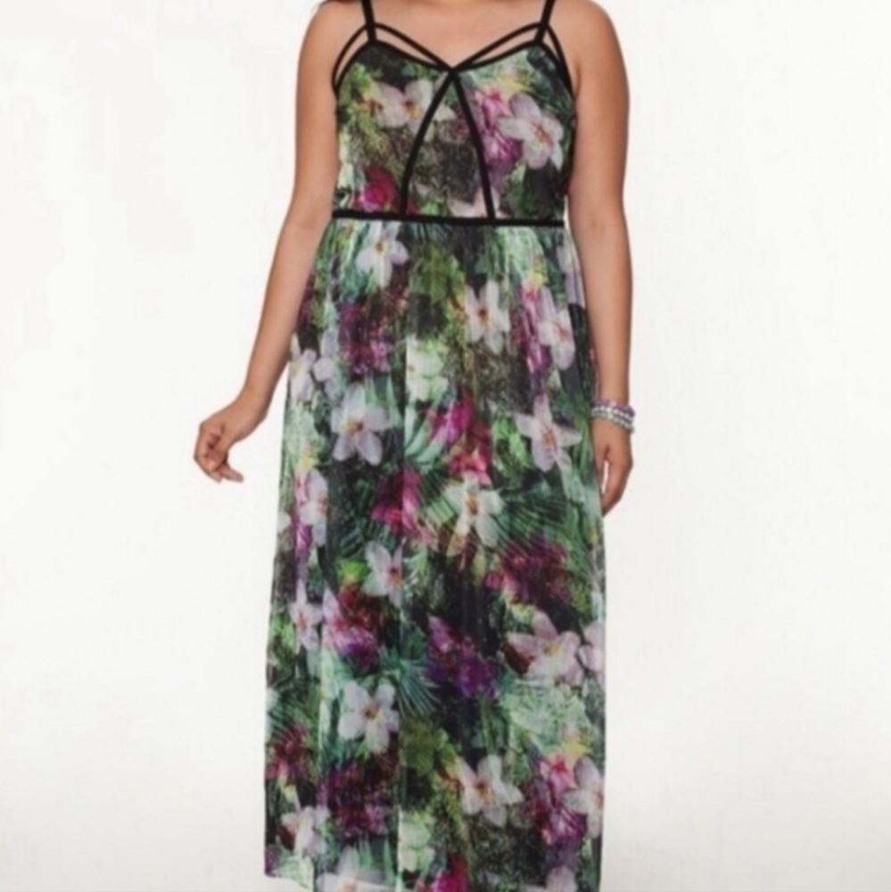 Lane Bryant Floral Maxi Dress Size 14